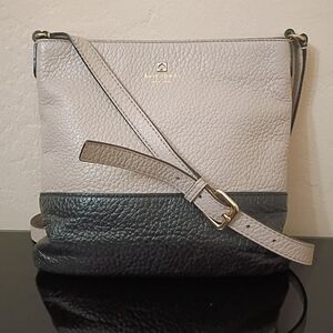 Kate Spade Two-Tone Pebbled Leather Crossbody in Cream and Black